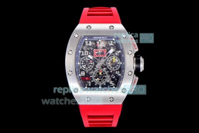KV Factory Replica Richard Mille RM 011 Red Rubber Band Automatic Watch